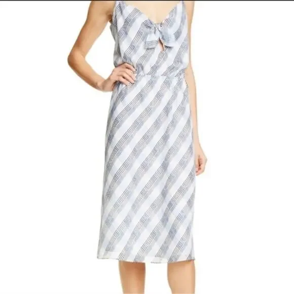 NWT Joie Abiah silk Dress porcelain plaid dress sz XL - Picture 4 of 10